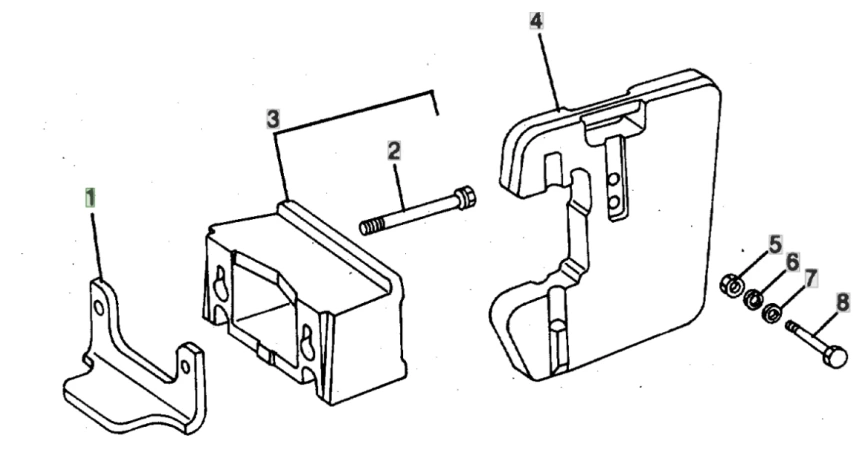 Parts Diagram Showing Weight adapter, bracket and Weights