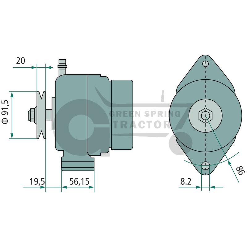 Alternator 14 V / 95 A Compact design, internal fan (2)