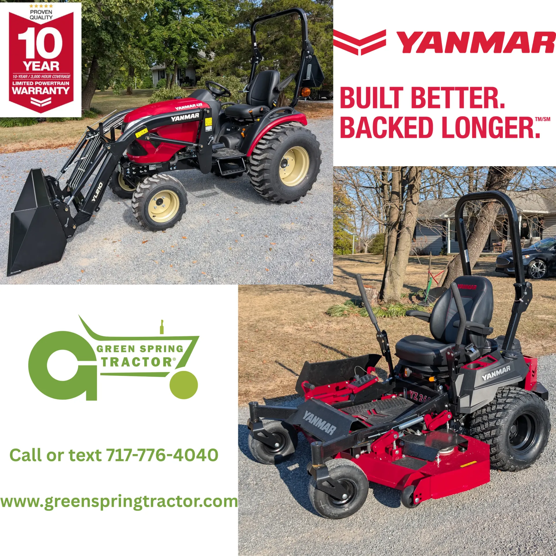 Yanmar SA425 Tractor Loader & YZ252 Zero Turn Mower Package Deal
