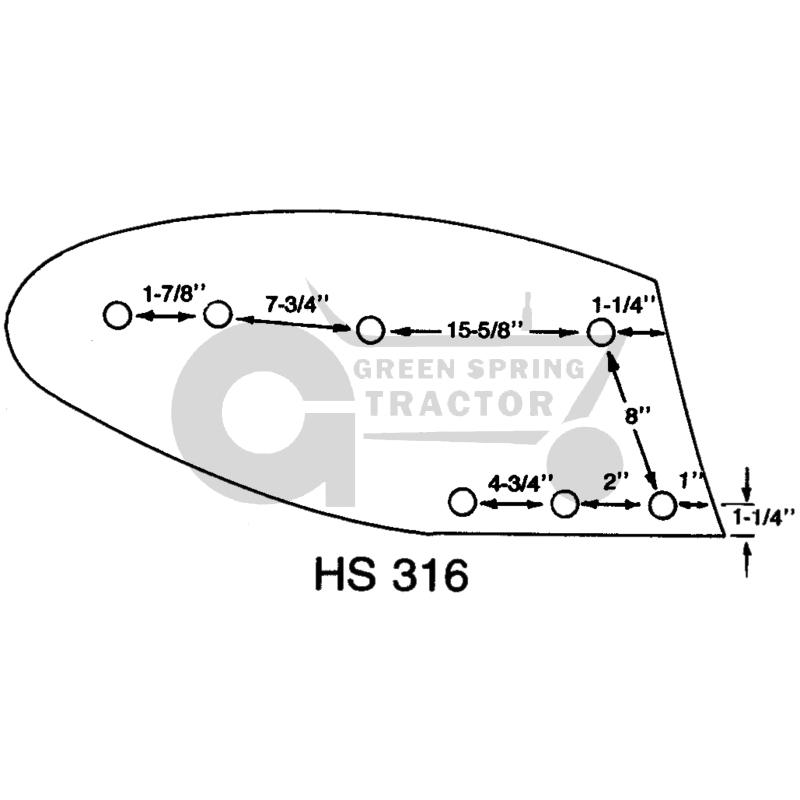[JD-A20702-A] Moldboard to fit John Deere 16" HS botto