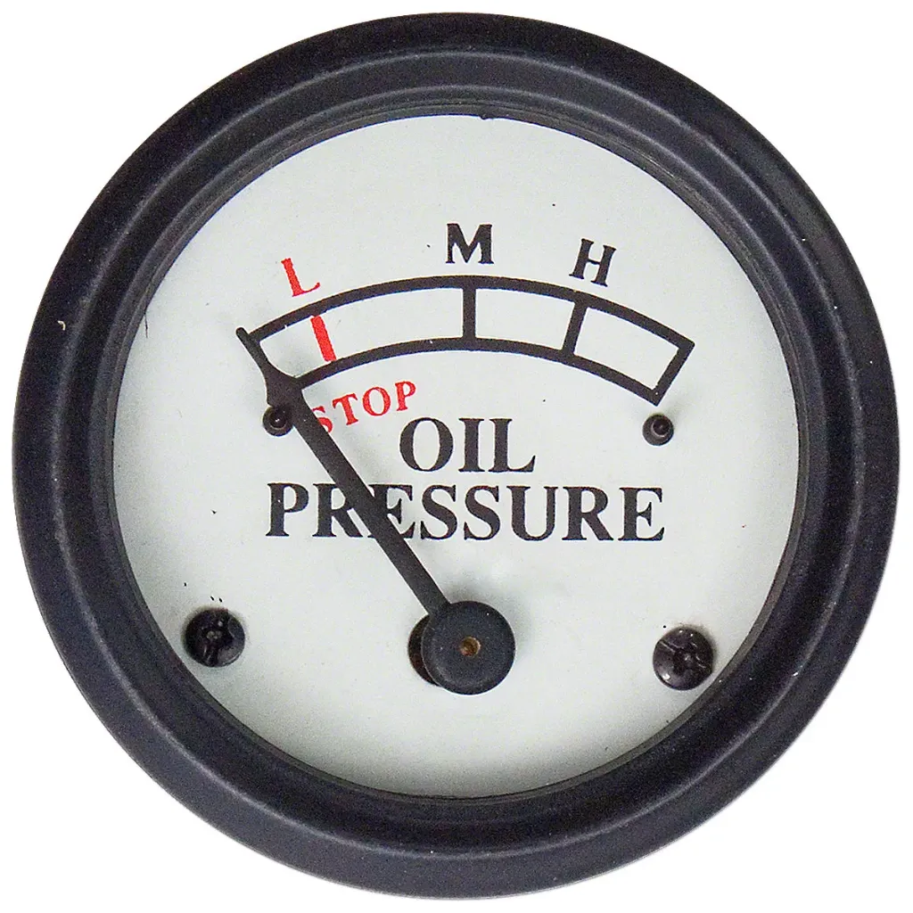 Oil Pressure Gauge White Faced