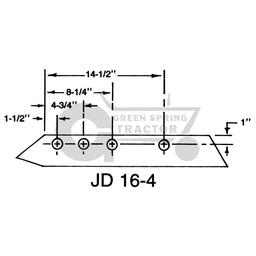 Plow share, 16" 4 bolt JD