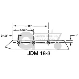 Plow Share, 18" 3 Bolt JD Metric