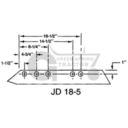 Plow share, 18" 5 bolt JD
